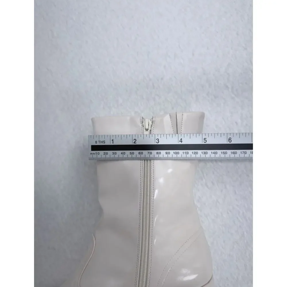 USIMAD off-white patent leather Cass boots by MistaSize EU/39 US/8